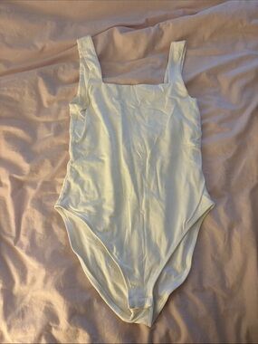 Old Navy White Square Neck Bodysuit